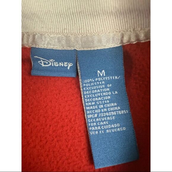 Disney Sweater Women's Medium Red Mickey Mouse Print Polyester Fleece Pullover - Picture 3 of 7